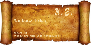 Markusz Edda névjegykártya